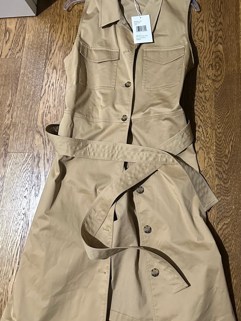 Lafayette 148 Sleeveless Belted Shirt Dress - Picture 3 of 9